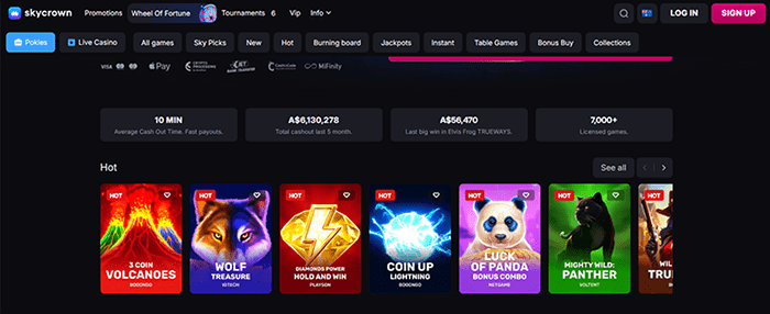 Skycrown Casino guarantees fast payouts
